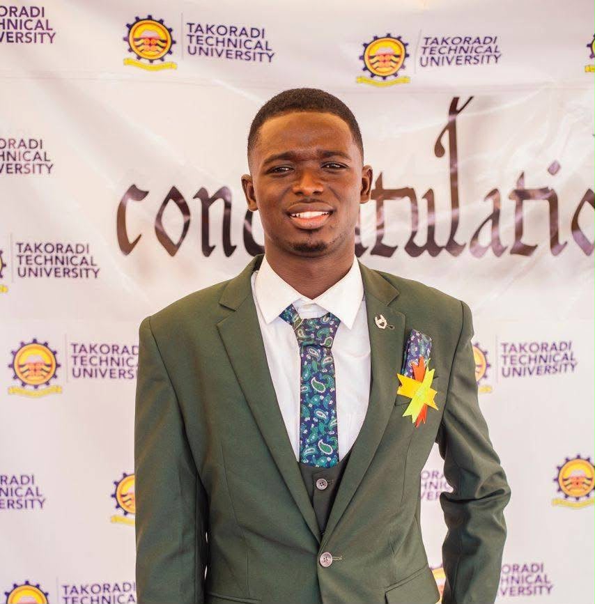 Prince Dzorkpe at his Takoradi Technical University graduation