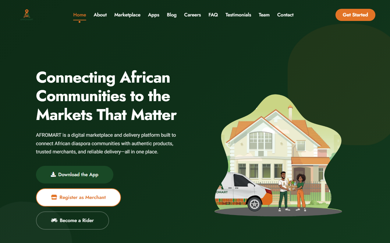 AfromartPlus homepage screenshot