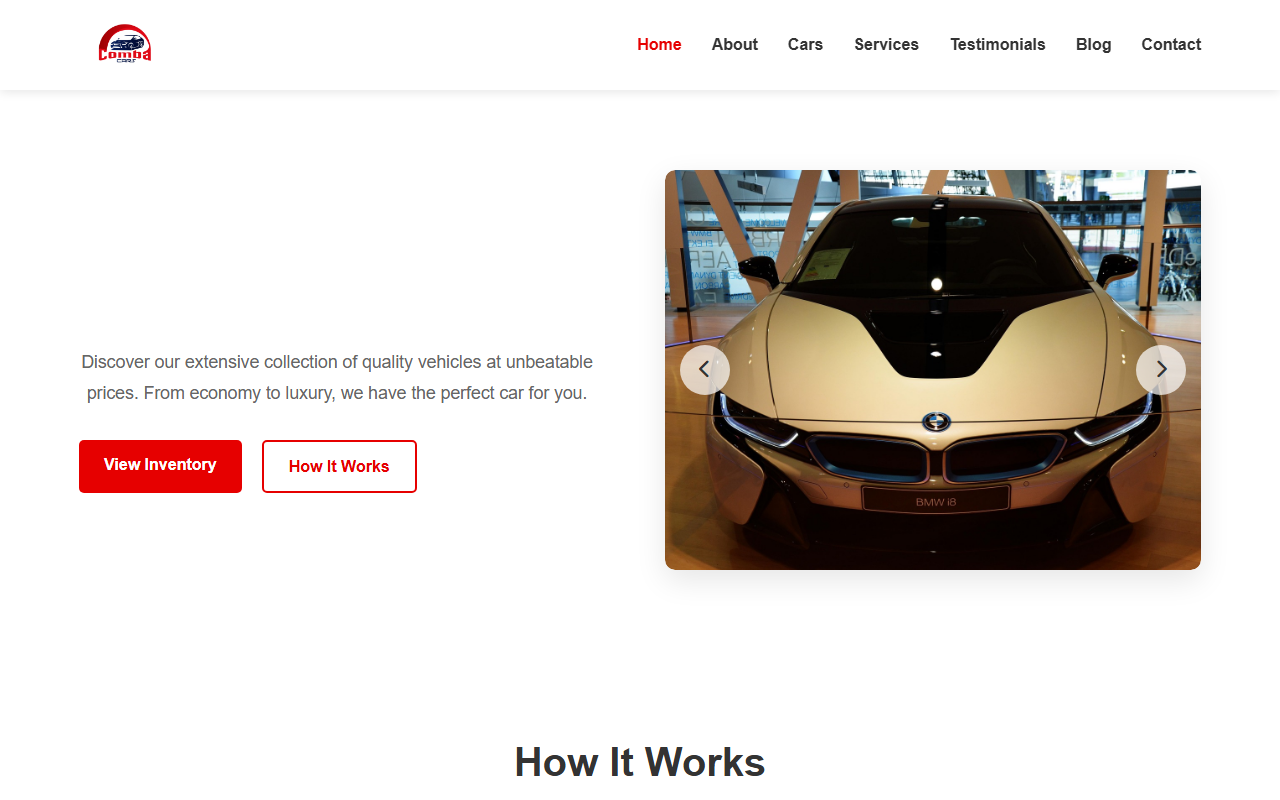 CarComba homepage screenshot