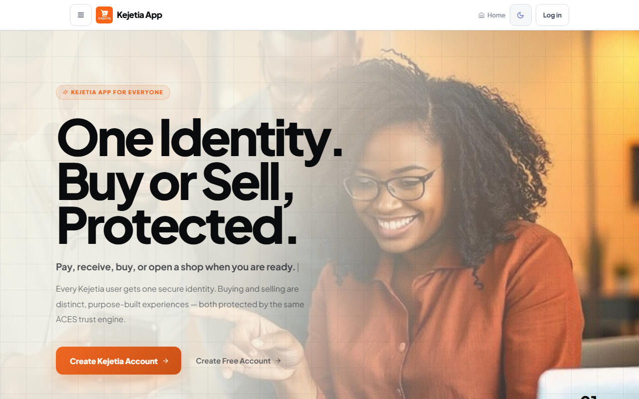 Kejetia Shop homepage screenshot